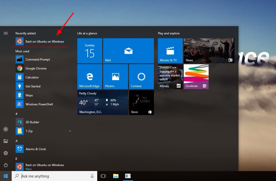 Как установить bash в windows 10