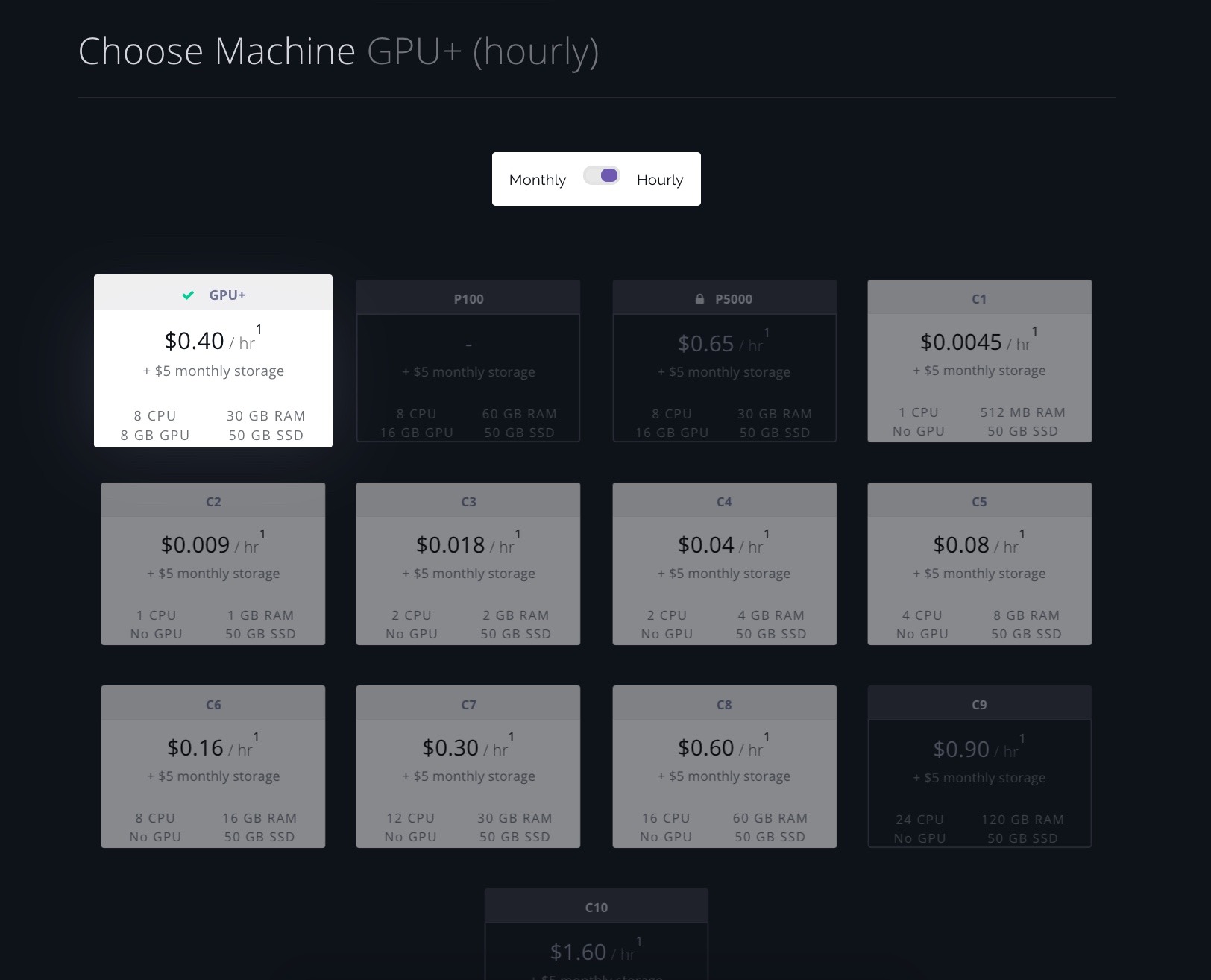 Select CPU Instance